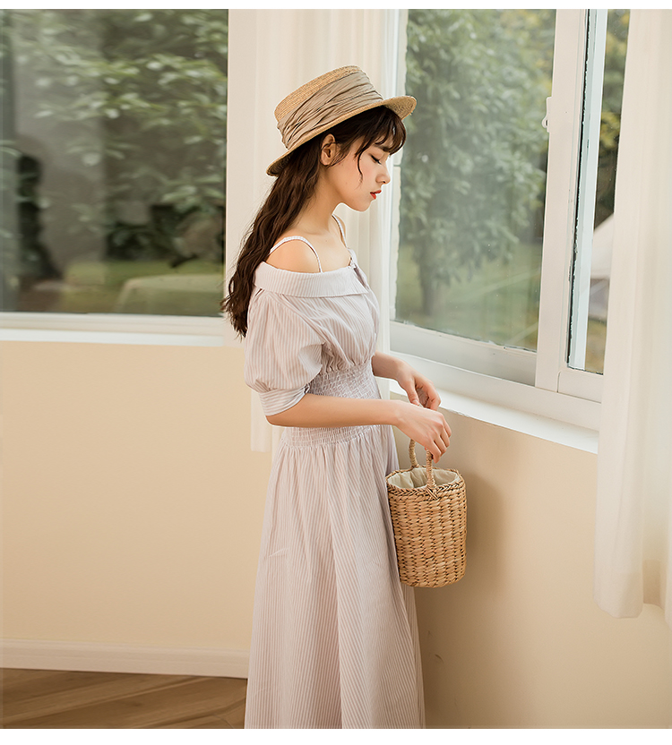 FF-175 trendy Off Shoulder Dress Almond