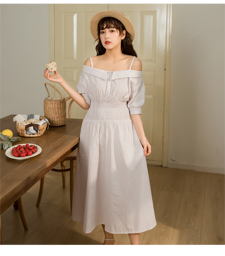 FF-175 trendy Off Shoulder Dress Almond
