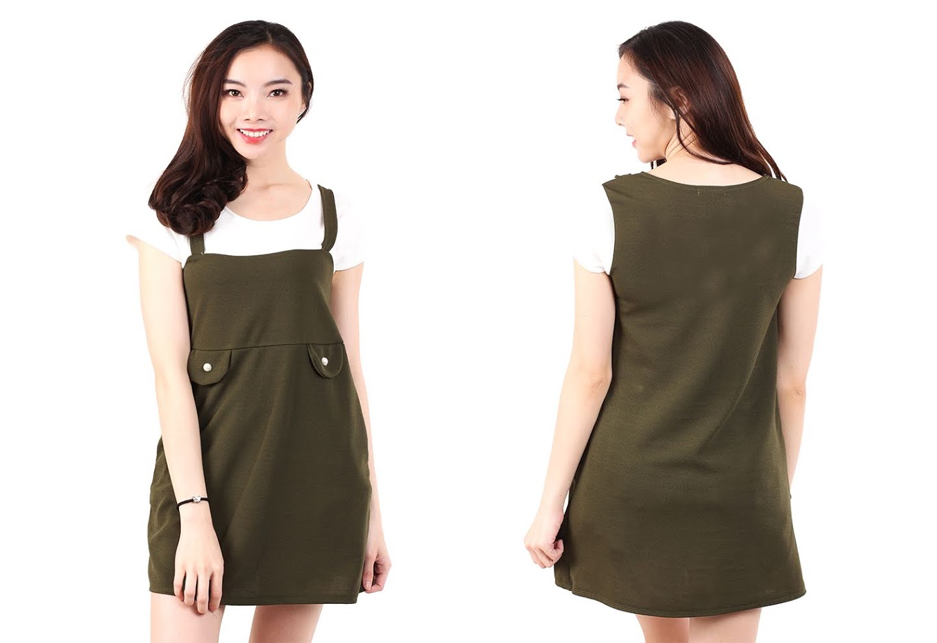 QA-530 Women Casual Dress Army Green