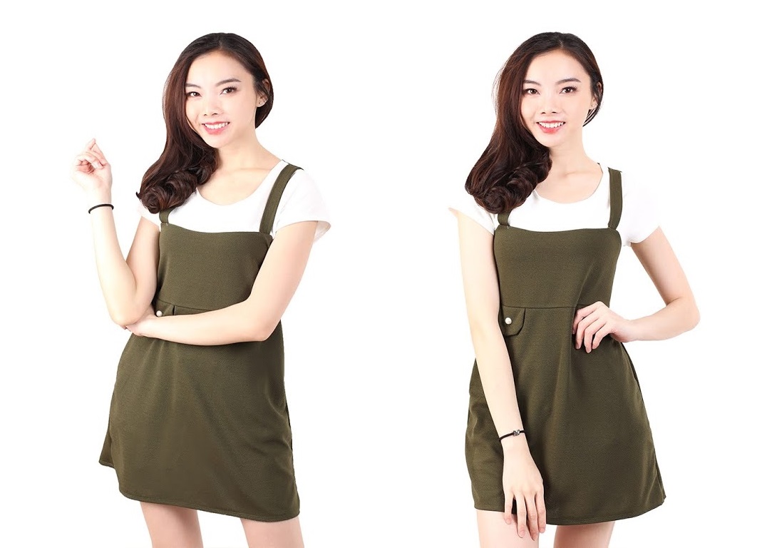 QA-530 Women Casual Dress Army Green