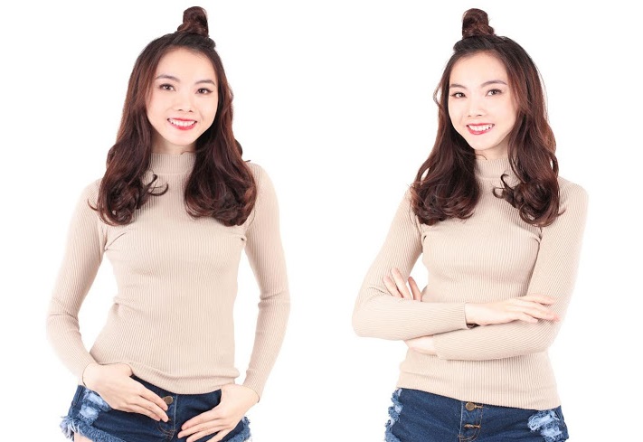 QA-533 HIGHNECK KNITTED TOP KHAKI