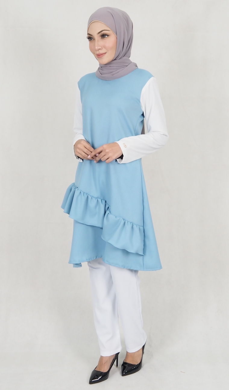 SW5174 Trendy Blouse Light Blue