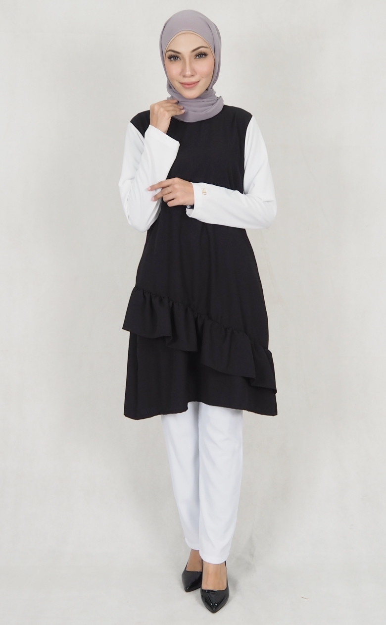 SW5175 Fashion Blouse & Pant Set Black