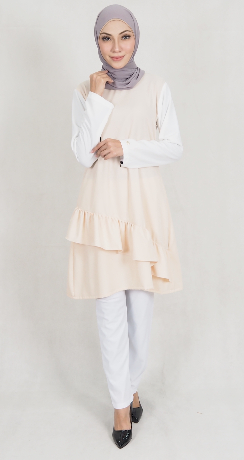 SW5175 Fashion Blouse & Pant Set Cream