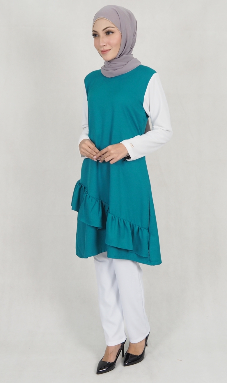 SW5175 Fashion Blouse & Pant Set Dark Green