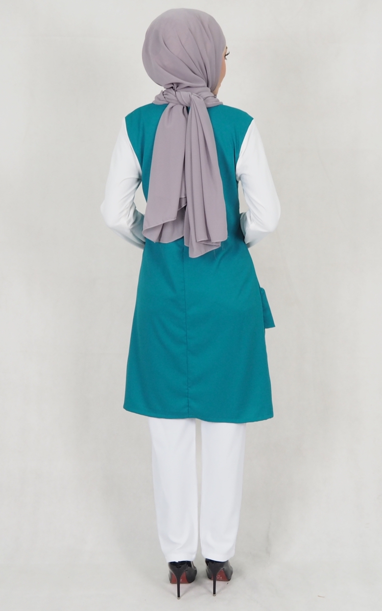 SW5175 Fashion Blouse & Pant Set Dark Green