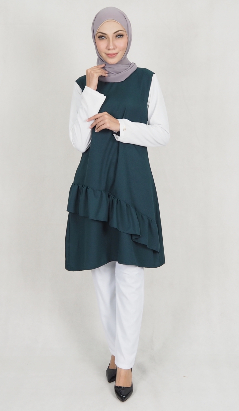 SW5175 Fashion Blouse & Pant Set Emerald Green
