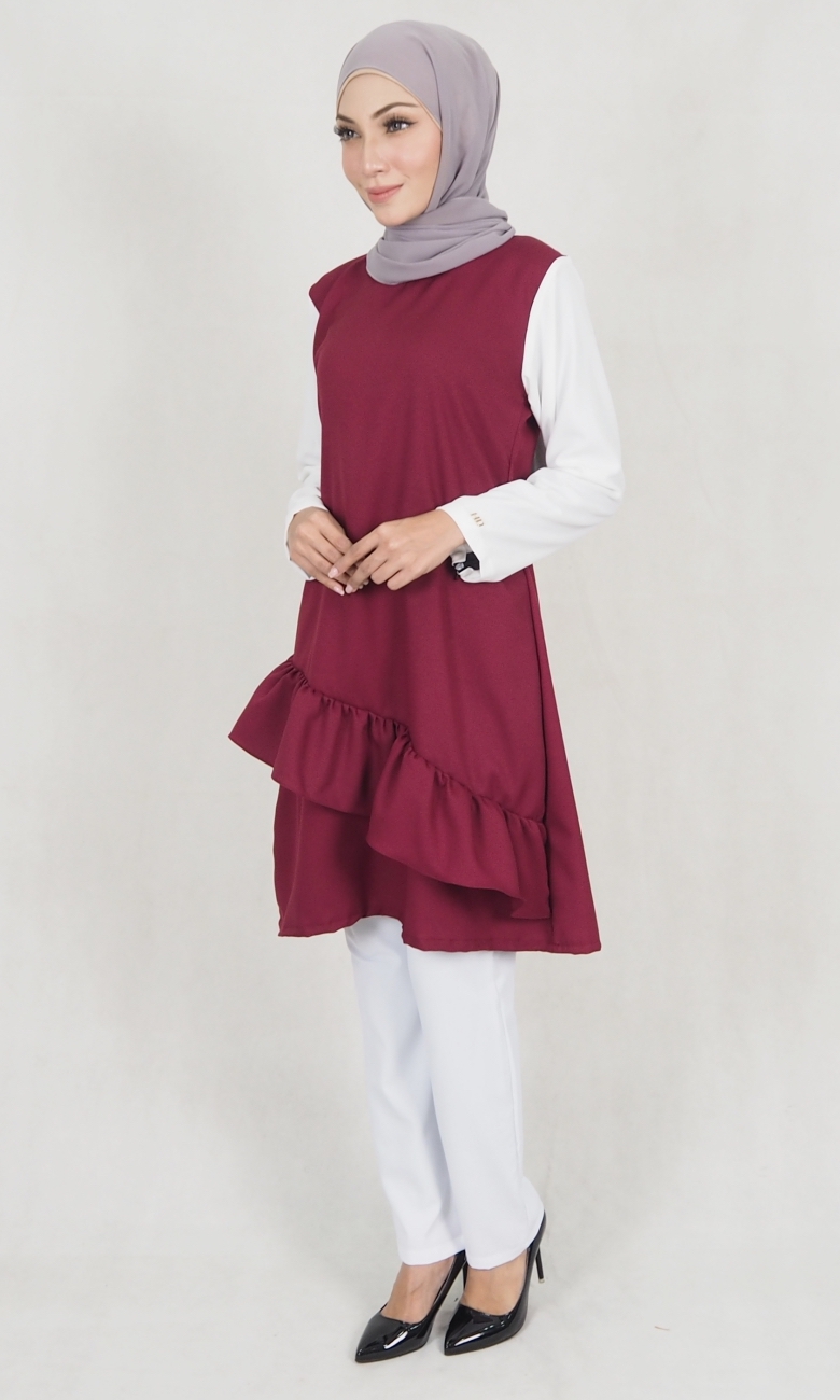 SW5175 Fashion Blouse & Pant Set Maroon