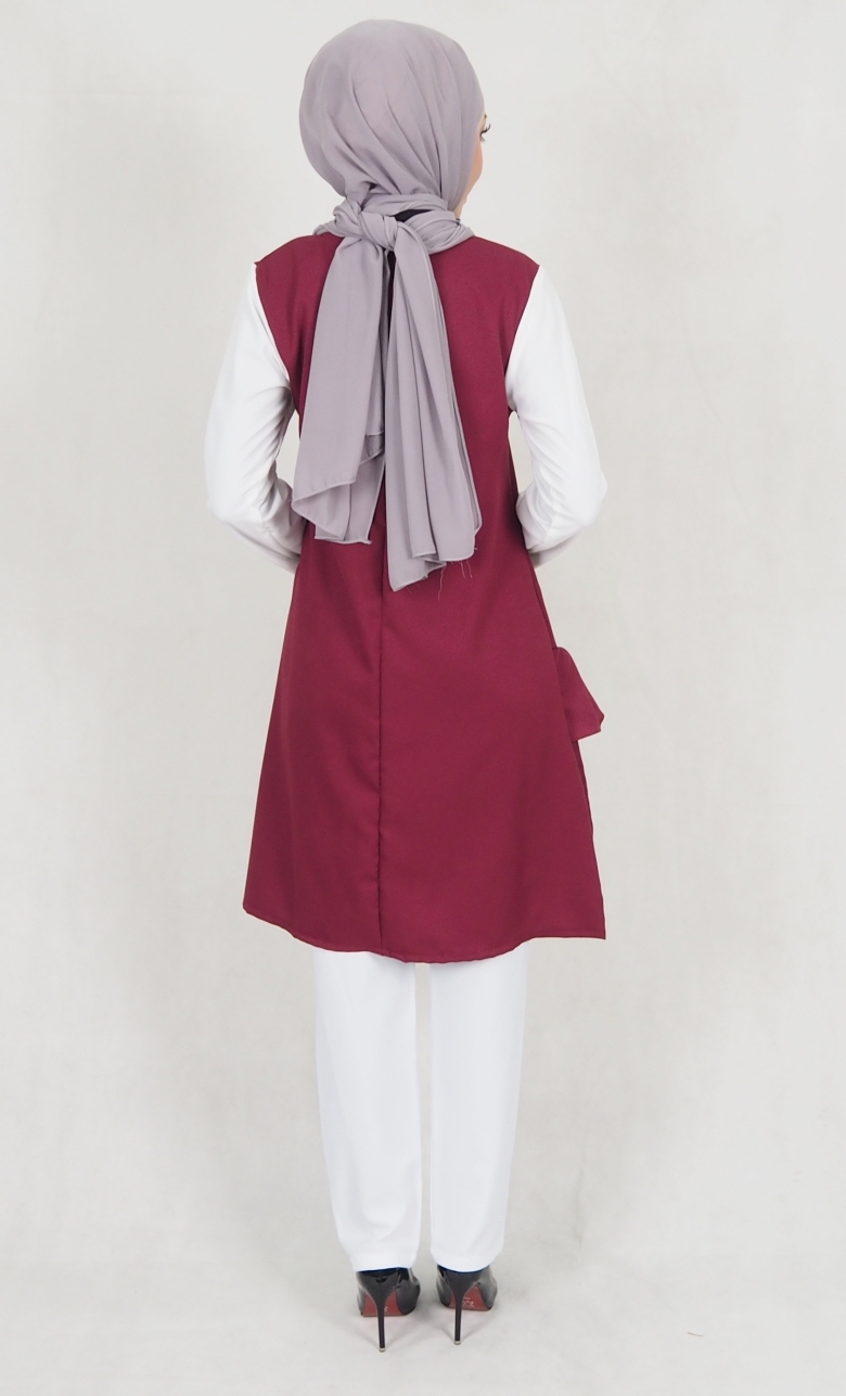 SW5175 Fashion Blouse & Pant Set Maroon