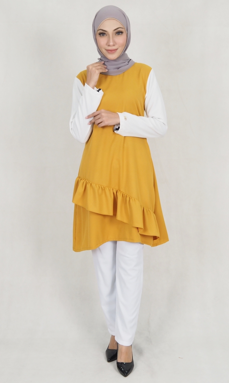 SW5175 Fashion Blouse & Pant Set Mustard