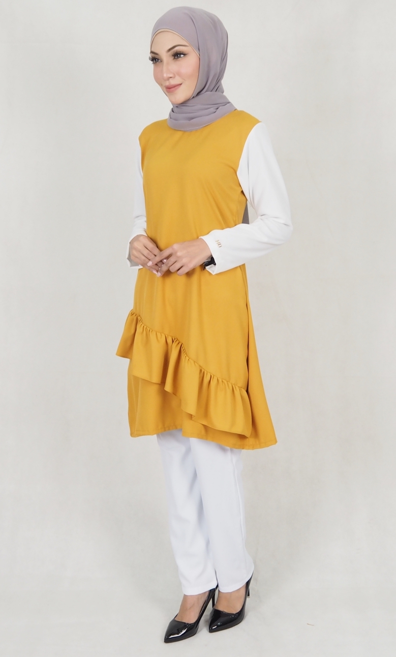SW5175 Fashion Blouse & Pant Set Mustard