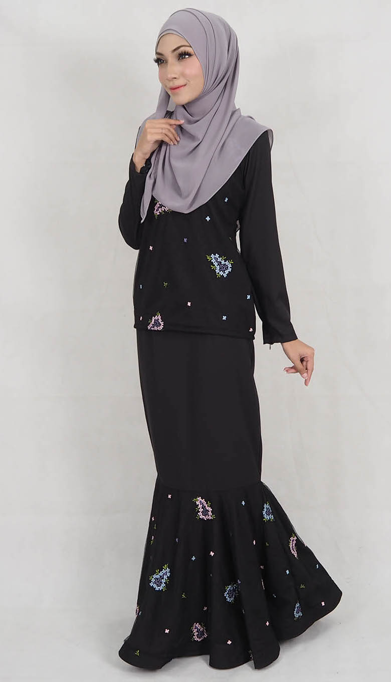 SW5176 Stylish Baju Kurung Black