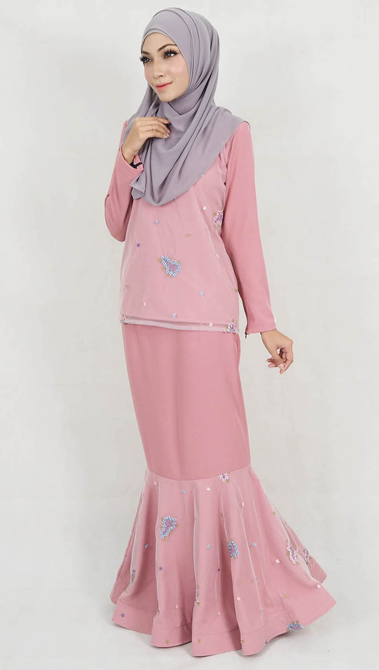 SW5176 Stylish Baju Kurung Dusty Pink