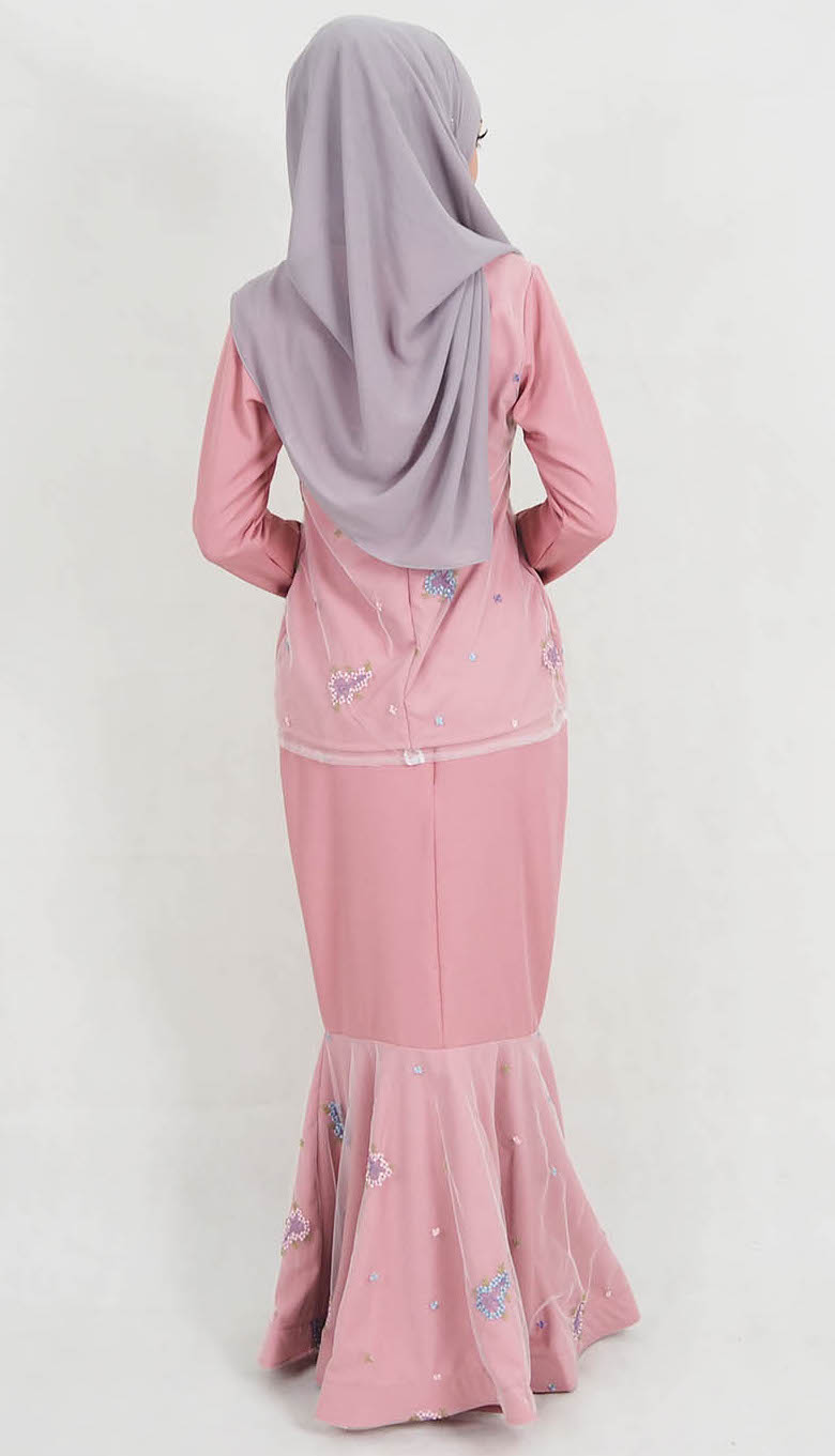 SW5176 Stylish Baju Kurung Dusty Pink