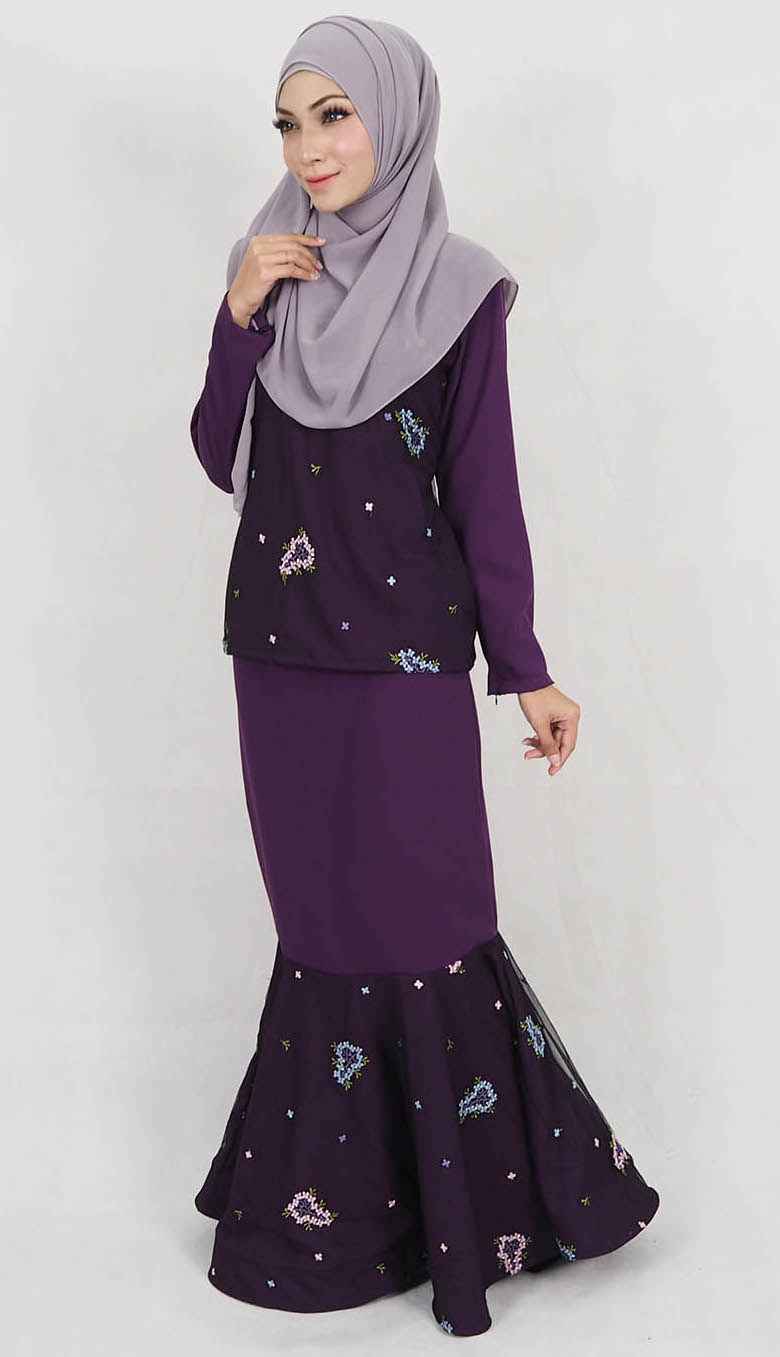 SW5176 Stylish Baju Kurung Purple