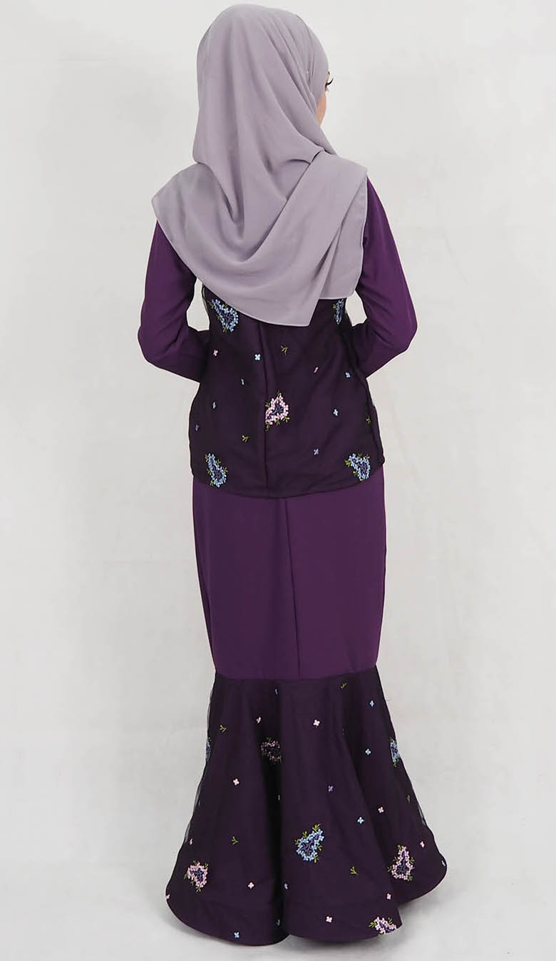 SW5176 Stylish Baju Kurung Purple