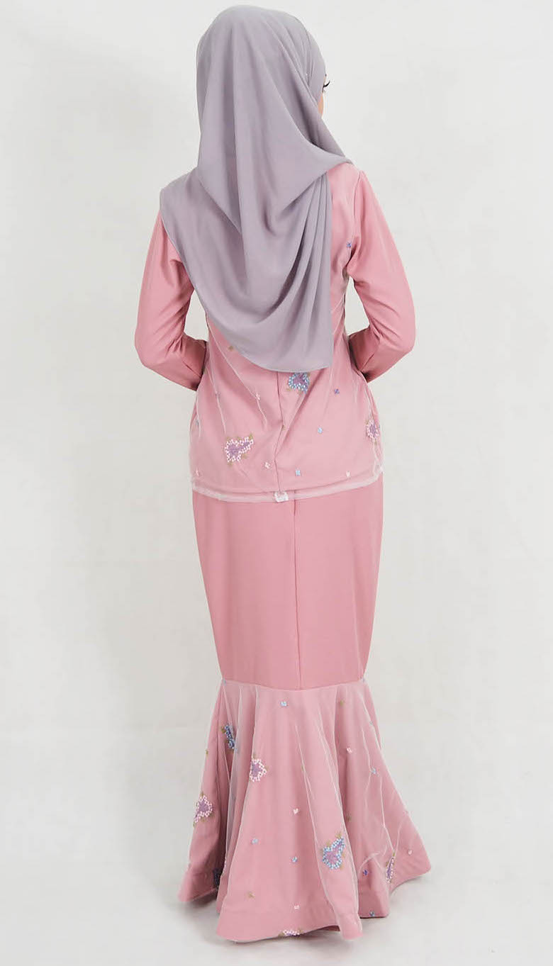 SW5177 Fashion Baju Kurung (Plus Size) Dusty Pink