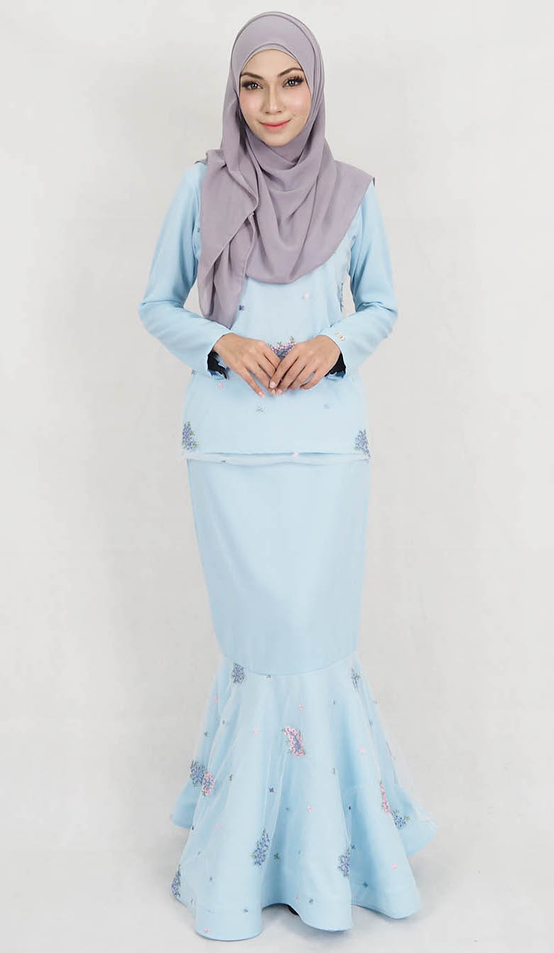SW5177 Fashion Baju Kurung (Plus Size) Light Blue