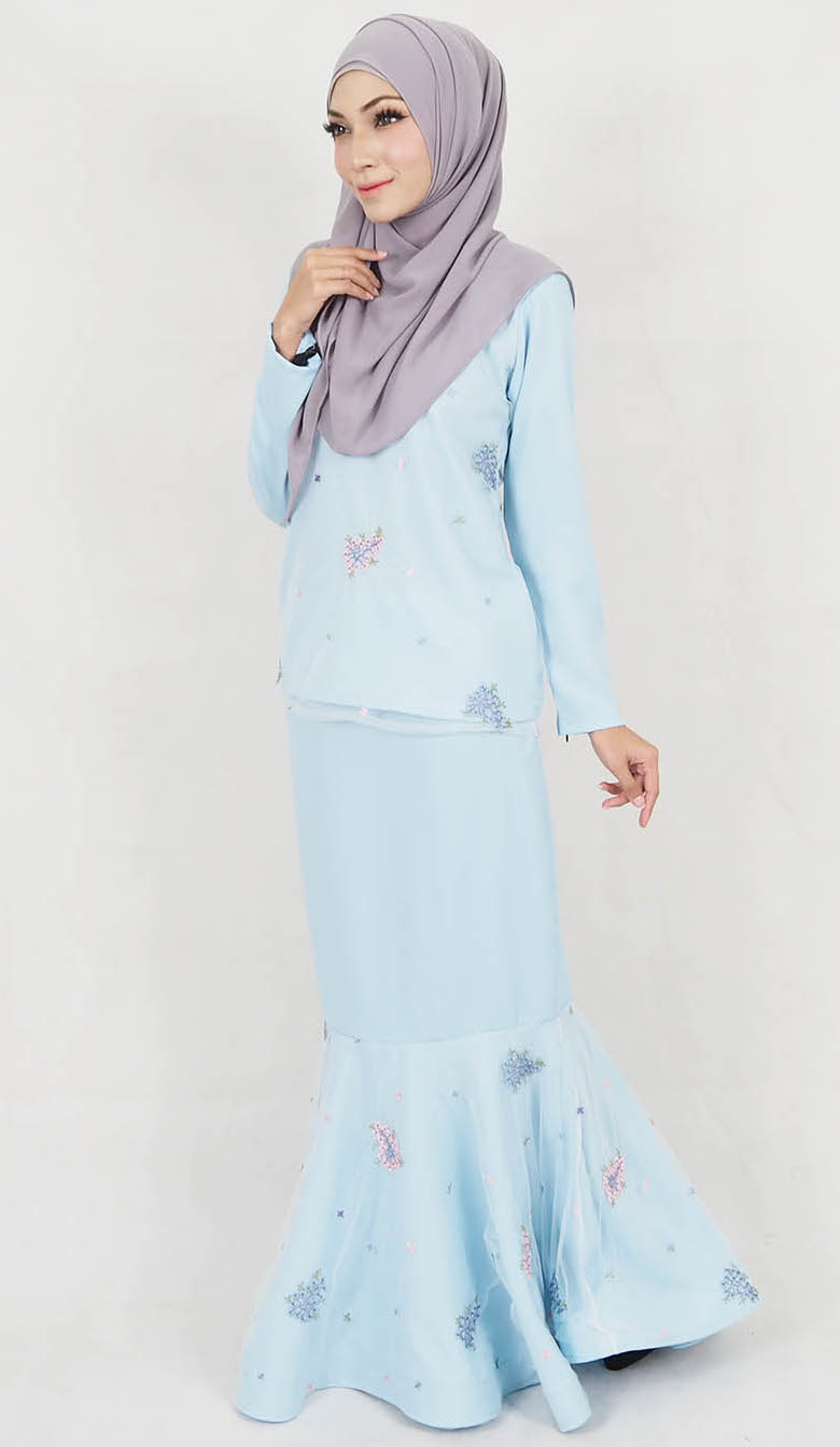 SW5177 Fashion Baju Kurung (Plus Size) Light Blue