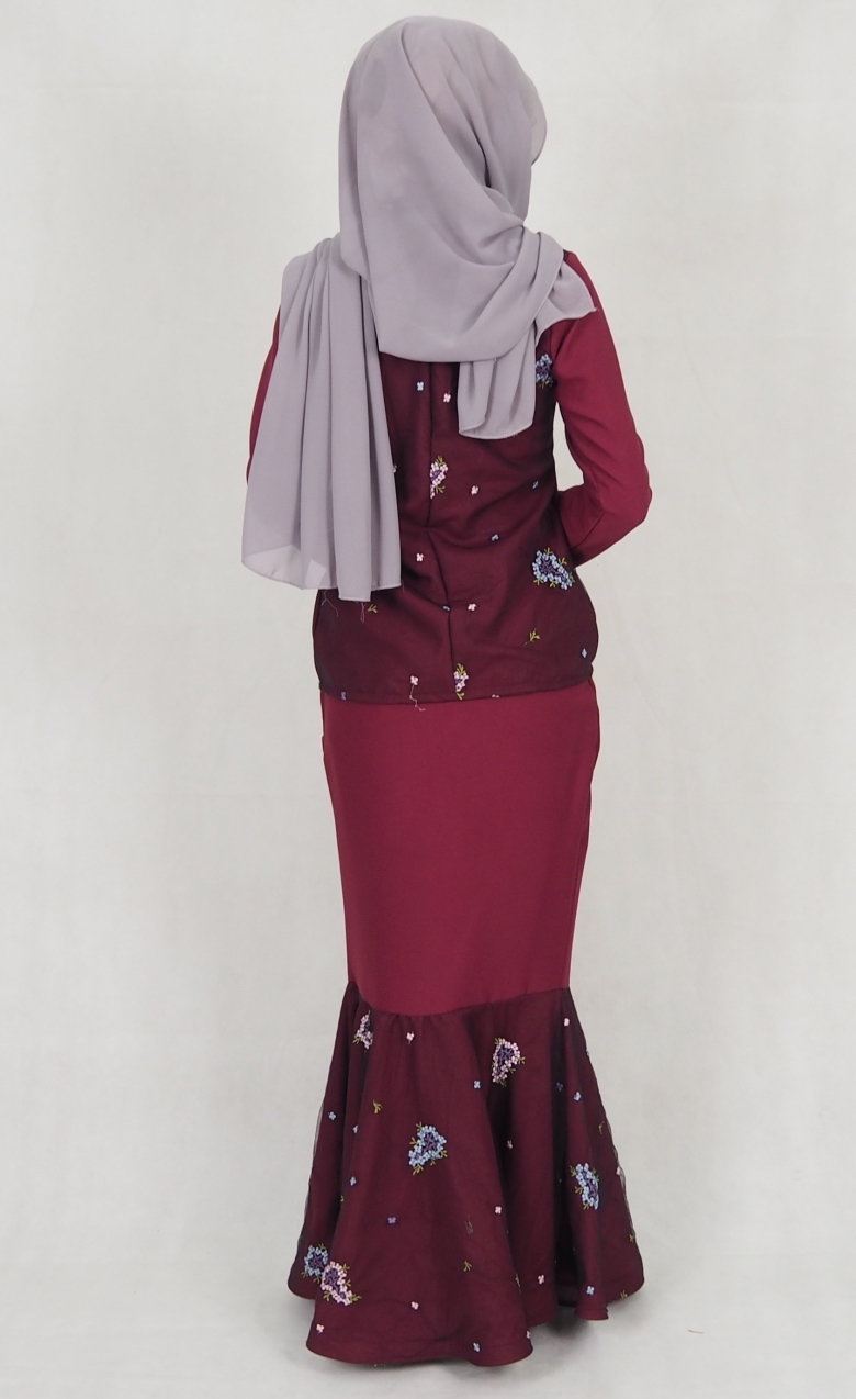 SW5177 Fashion Baju Kurung (Plus Size) Maroon