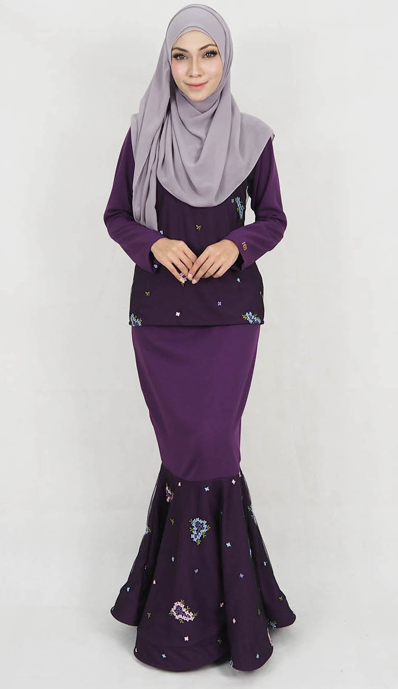 SW5177 Fashion Baju Kurung (Plus Size) Purple