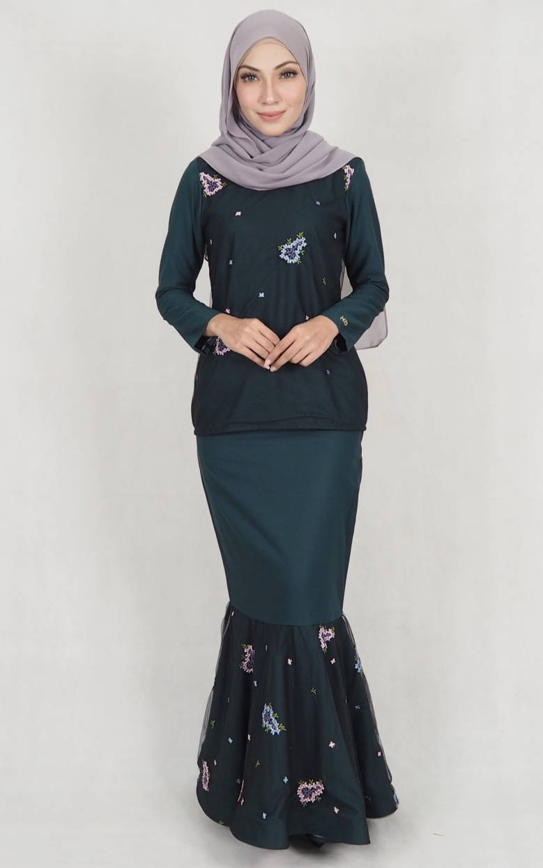 SW5178 Fashion Baju Kurung (Plus Size) Emerald Green