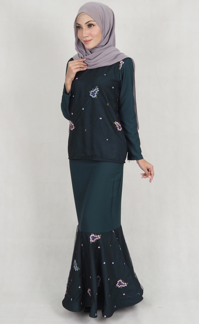 SW5178 Fashion Baju Kurung (Plus Size) Emerald Green