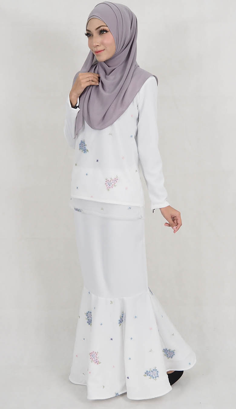 SW5178 Fashion Baju Kurung (Plus Size) White
