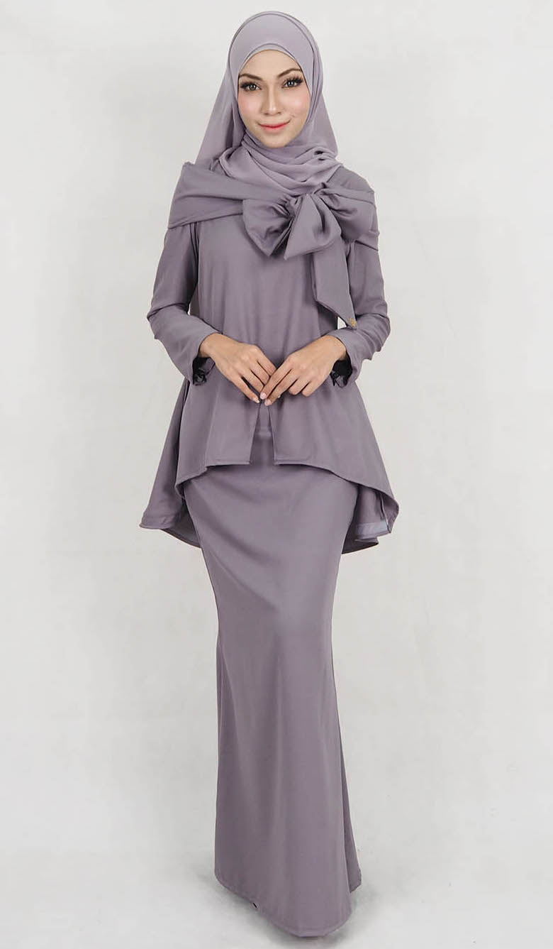 SW5179 Fashion Baju Kurung Grey