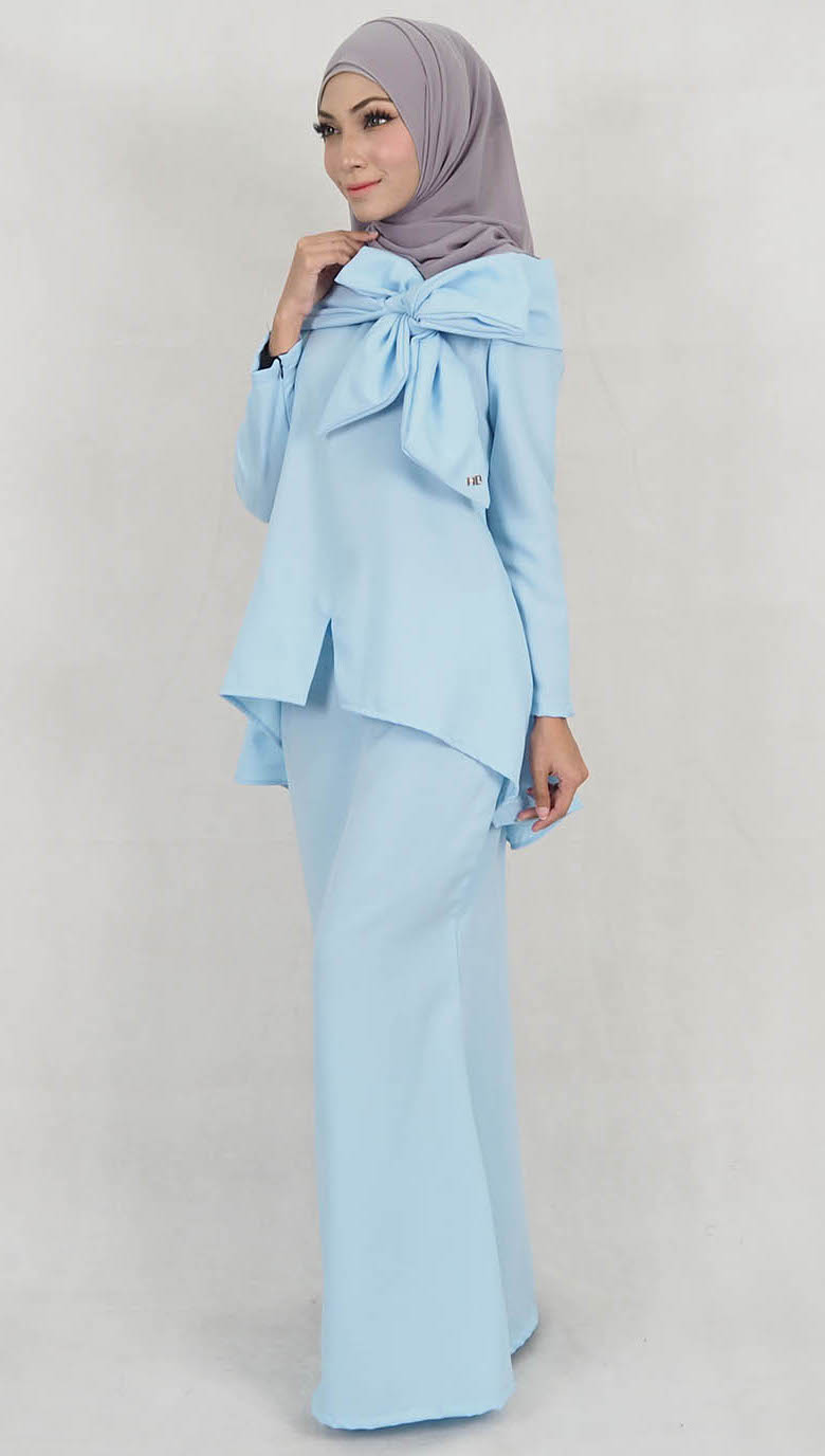 SW5179 Fashion Baju Kurung Light Blue