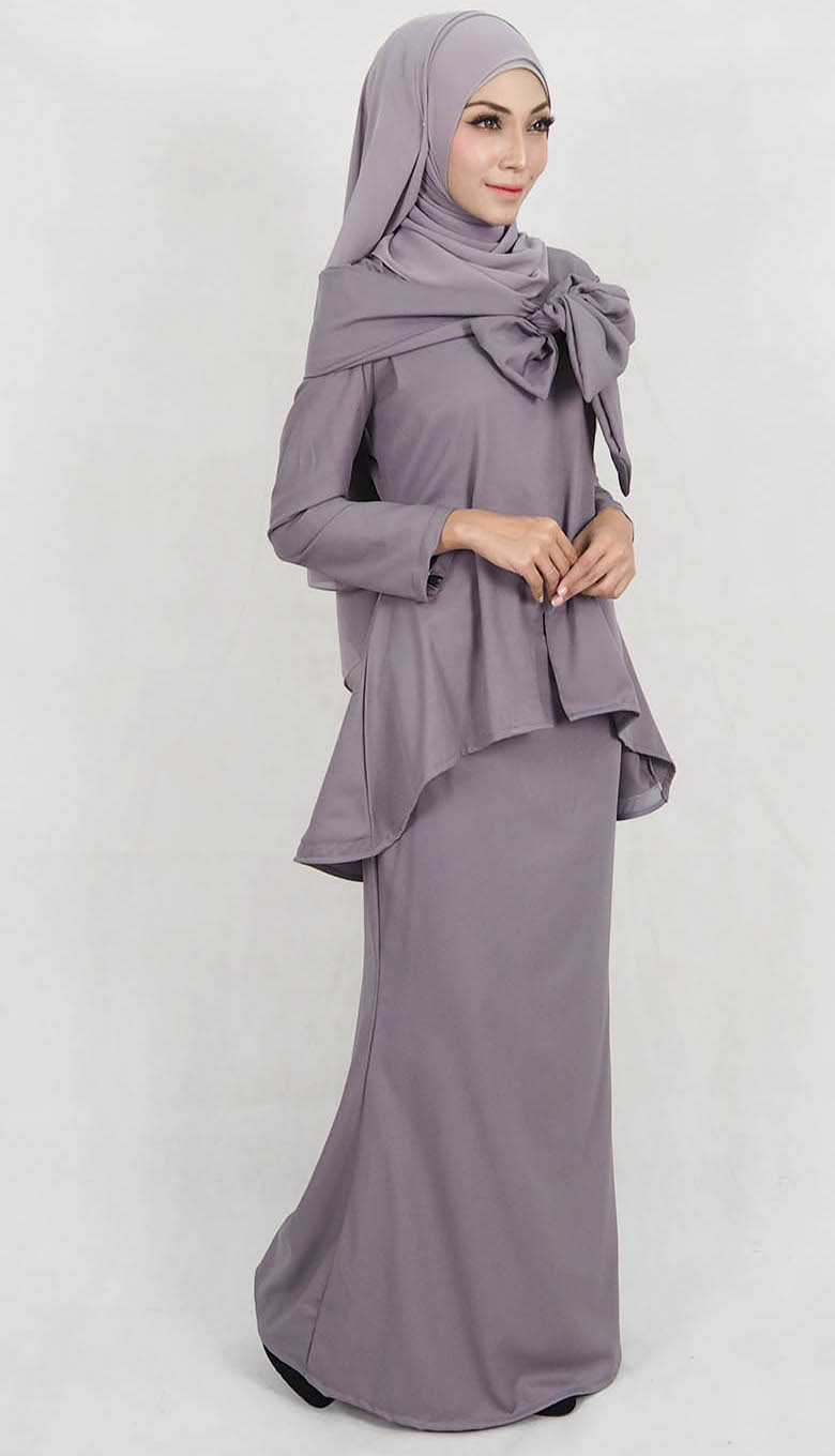 SW5180 Fashion Baju Kurung (Plus Size) Grey