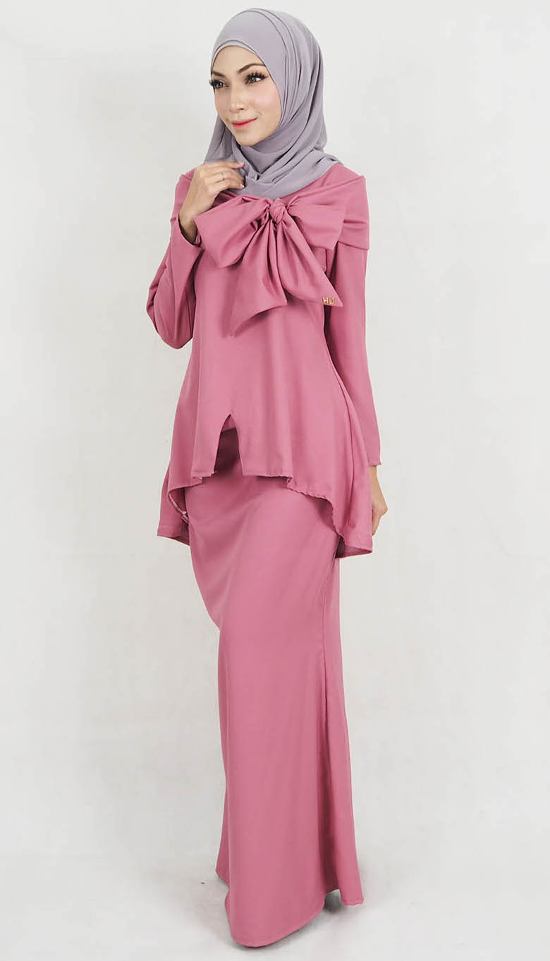 SW5181 Fashion Baju Kurung (Plus Size) Dusty Pink