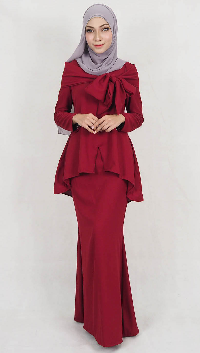 SW5181 Fashion Baju Kurung (Plus Size) Maroon
