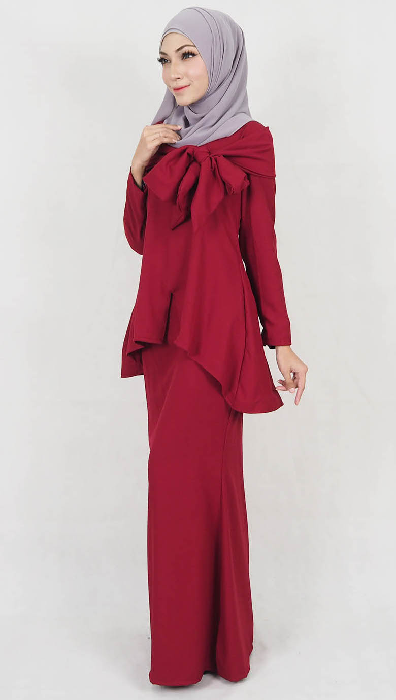 SW5181 Fashion Baju Kurung (Plus Size) Maroon
