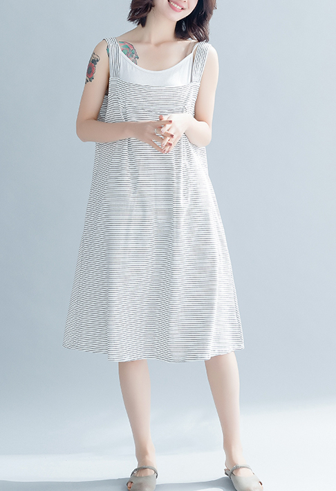 ZL771 Stylish Dress Grey Stripe