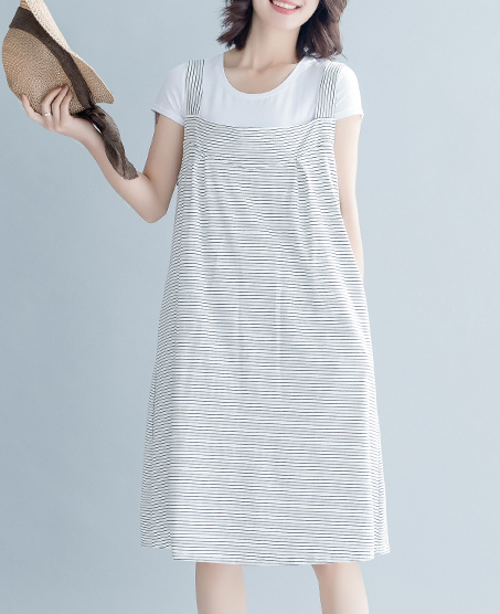 ZL771 Stylish Dress Grey Stripe