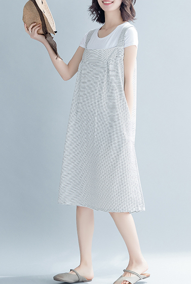 ZL771 Stylish Dress Grey Stripe