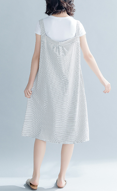 ZL771 Stylish Dress Grey Stripe