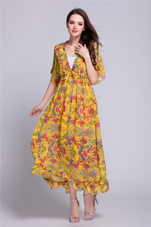 ZL772 Charming Dress Yellow