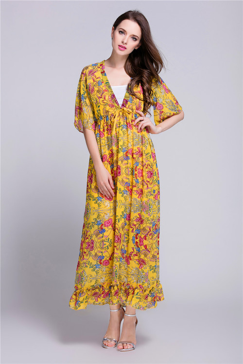ZL772 Charming Dress Yellow