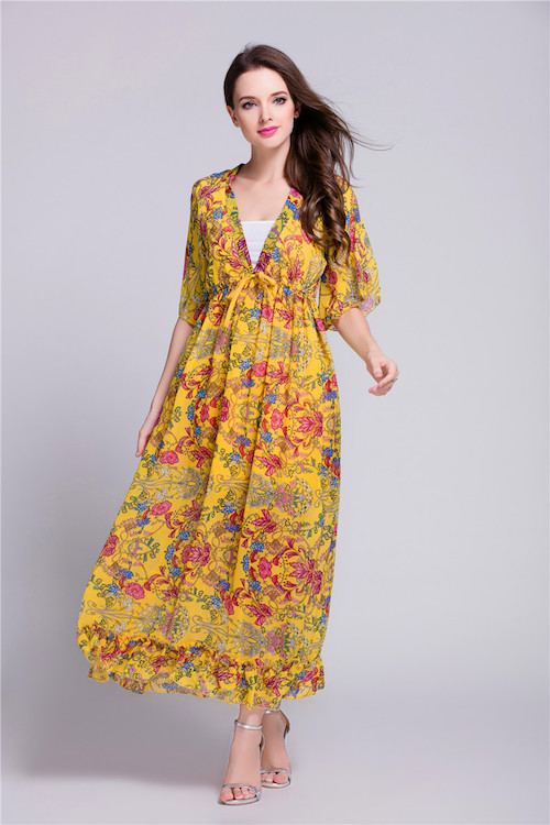 ZL772 Charming Dress Yellow