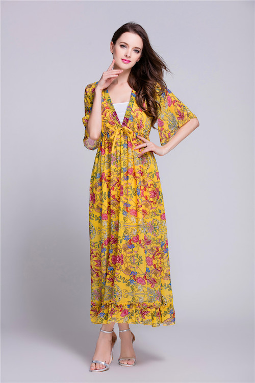 ZL772 Charming Dress Yellow