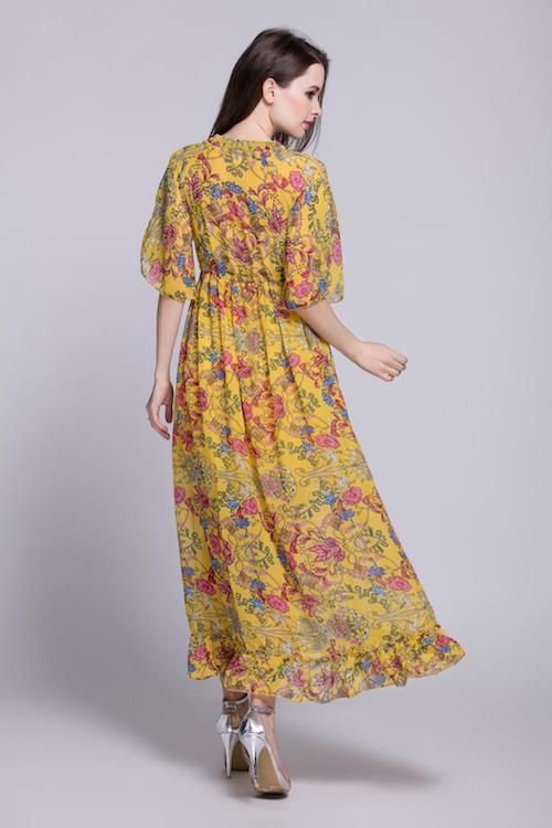 ZL772 Charming Dress Yellow