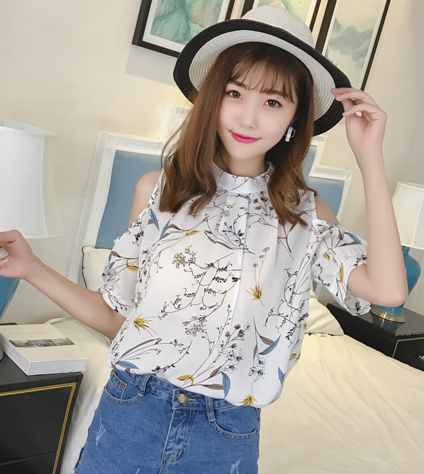ZL785 Floral Blouse White