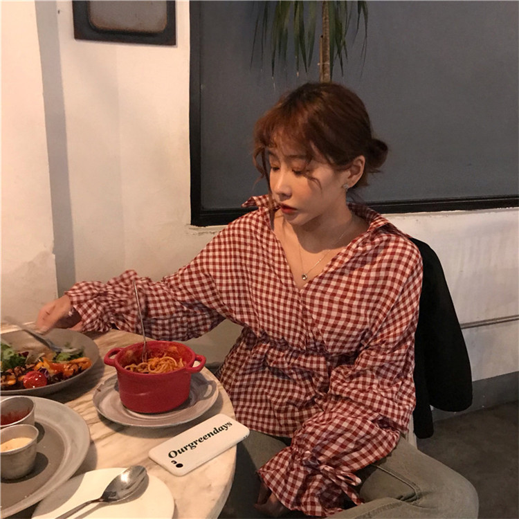 FF-176 Fashion Checker Top Red
