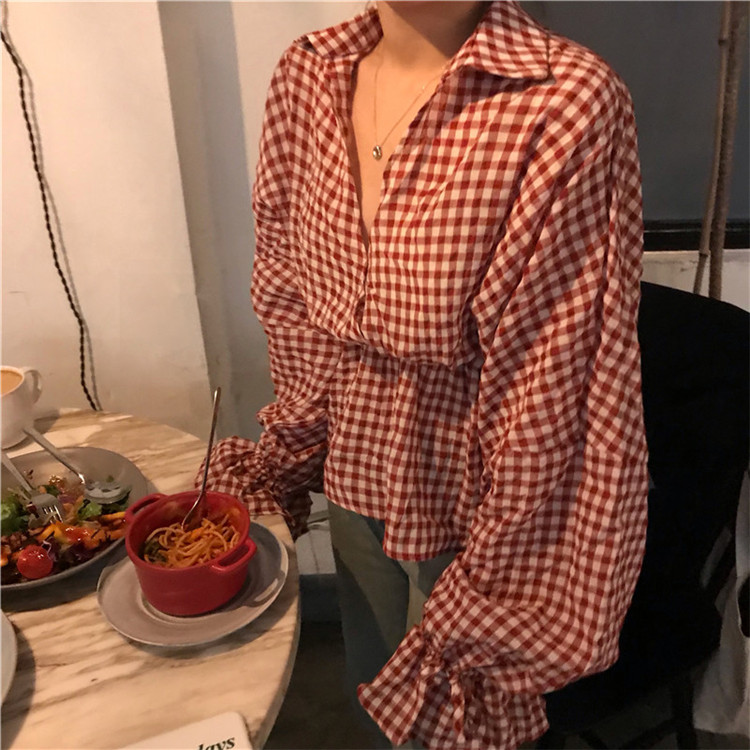 FF-176 Fashion Checker Top Red