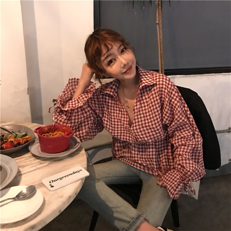 FF-176 Fashion Checker Top Red