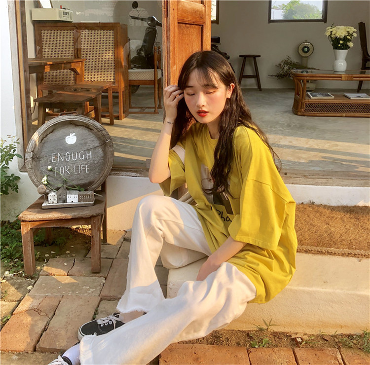 FF-181 Trendy Korea Loose Top Yellow