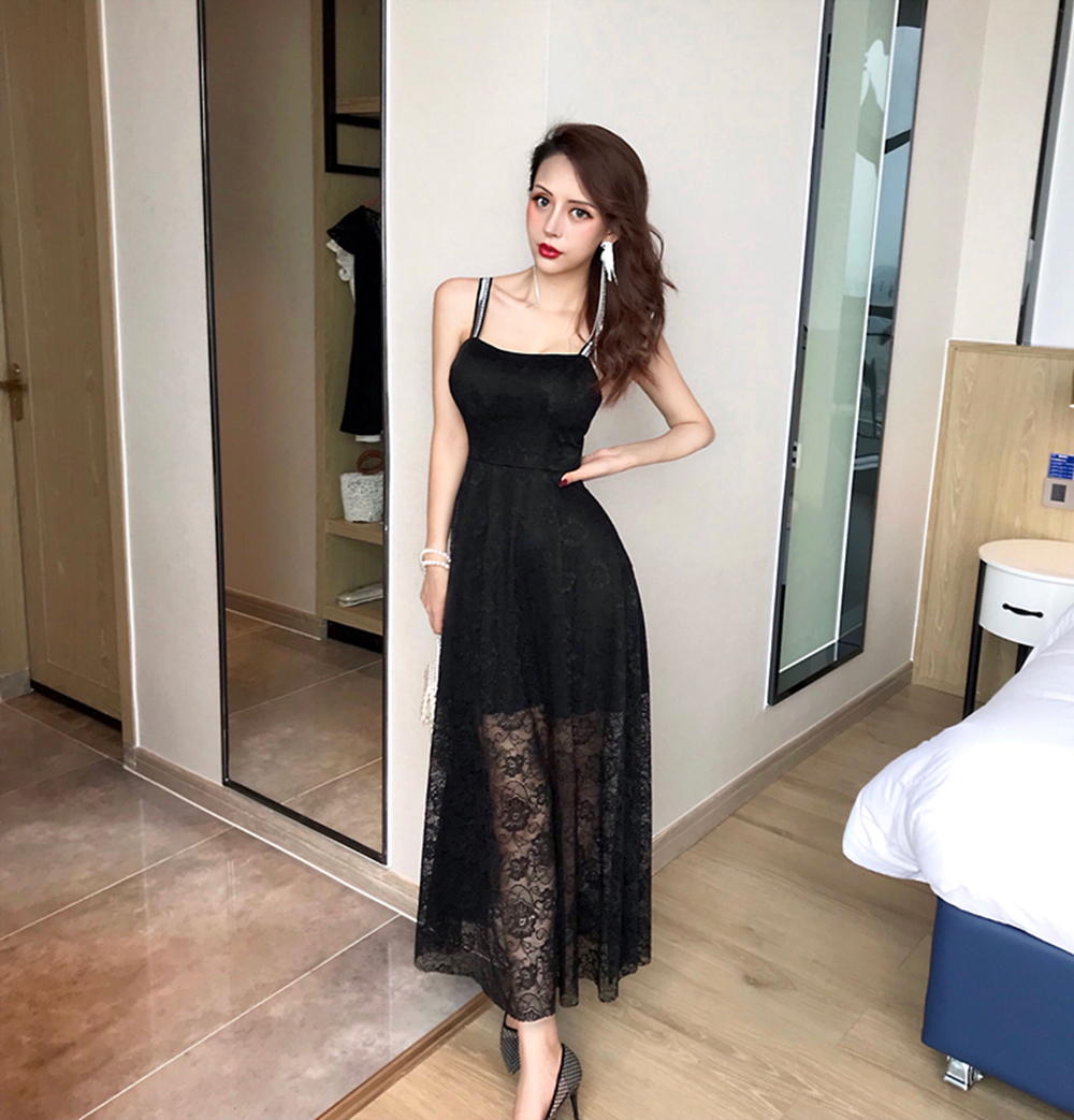 FF-187 Trendy Lace Dress Black