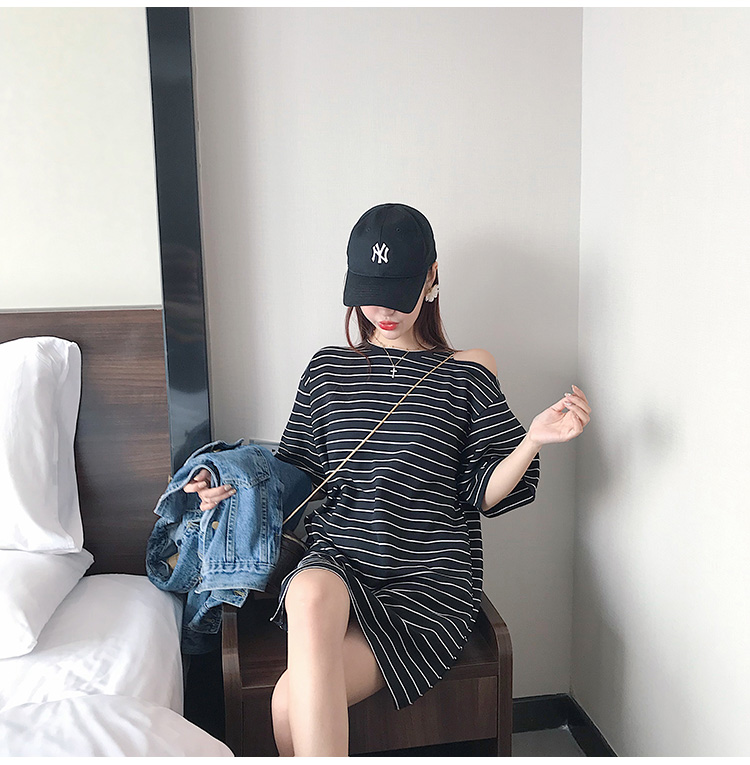 FF-202 Casual Stripe Top Black
